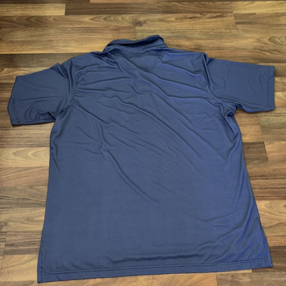 Master’s Navy Blue and White Stripe Polo Shirt | Size Large - Picture 5 of 5
